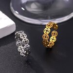 Coin Ring Factory - Manufacturer 6mm 18K Gold Black Stainless Steel Ancient Coin