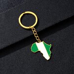 Country Flag Keychain Factory - 18K Gold Plated Africa Flag Stainless Steel