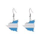 Country Flag Earrings Factory - Waterproof Stainless Steel Enamel Nicaragua Flag