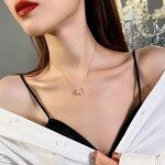 Tube Beads Necklace Factory - 18K Gold Plated Stainless Steel Zircon Rhinestone