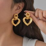 Hoop Earrings Factory - 80 Designs 18K Gold Plated Geometric Circle Heart Pendant