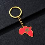 Country Flag Keychain Factory - 18K Gold Plated Africa Flag Stainless Steel