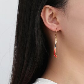 Country Flag Earrings Factory - Waterproof Stainless Steel Enamel Chile Flag