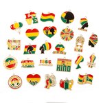 Juneteenth Charm Factory - Gold Plated Enamel Alloy Black Queen King Freedom Day