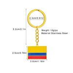 Country Flag Keychain Factory - 18K Gold Plated Colombia Flag Enamel Keyring