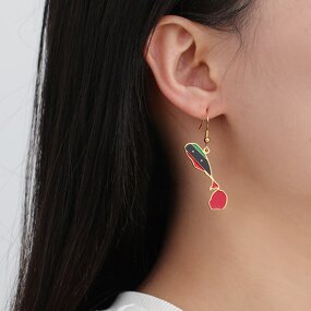 Country Flag Earrings Factory - Waterproof Stainless Steel Enamel Saint Kitts Nevis