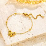 Jewelry Set Factory - 18K Gold Plated Bowknot Pendant Link Chain Necklace Set