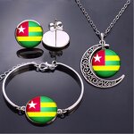 Country Flag Jewelry Set Factory - Togo Flag Charm Map Pendant Jewelry Set