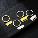 Country Flag Keychain Factory - 18K Gold Plated Puerto Rico Flag Charm Keychain