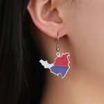 Country Flag Earrings Factory - Waterproof Stainless Steel Enamel Saint Martin Flag