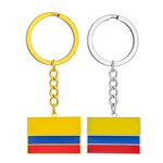Country Flag Keychain Factory - 18K Gold Plated Colombia Flag Enamel Keyring