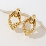 Geometric Earrings Factory - 18K Gold Silver Plated Diamond Shape Drop Statement