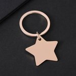 Keychain Factory - Stainless Steel Star Pendant Personalized Engraved Keyring