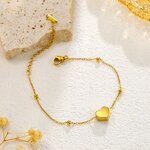 Jewelry Set Factory - Waterproof 18K Gold PVD Heart Shape Necklace Bracelet Set