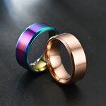 Matte Finish Ring Factory - 8mm Stainless Steel Bevel Edge Brushed Matte Engagement