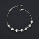 Crystal Anklet Factory - Lady Silver Gold Bling Crystal Zircon Link Chain Summer