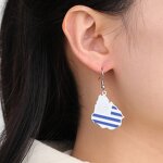 Country Flag Earrings Factory - Waterproof Stainless Steel Enamel Uruguay Flag