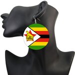 Country Flag Jewelry Set Factory - 80 Models Zimbabwe Flag Map Pendant Set