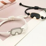 Charm Bracelet Factory - Stainless Steel Ski Goggles Rope Macrame Couple Bracelet