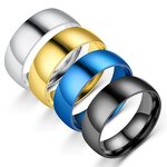 Arc Surface Ring Factory - 8mm Stainless Steel Gold Blue Silver Black Plate Matching