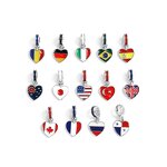 Country Flag Heart Charm Factory - Enamel Heart Shape Canada Australia Flag Charm