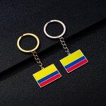 Country Flag Keychain Factory - 18K Gold Plated Colombia Flag Enamel Keyring