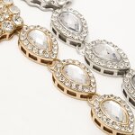 Tennis Anklet Factory - Lady Silver Gold Plated Link Chain Rhinestone Tennis