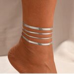 Chain Anklet Factory - Stainless Steel Herringbone Snake Punk Style for Women
