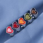 Enamel Ring Set Factory - Fashion Silver Gold Plated Colored Heart Shape Open
