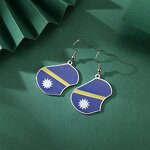 Country Flag Earrings Factory - Waterproof Stainless Steel Enamel Republic of Nauru