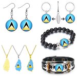 Country Flag Jewelry Set Factory - 100 Models Caribbean Saint Lucia Flag Set