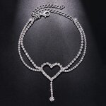 Tennis Anklet Factory - Silver Tennis Crystal Zircon Link Chain Summer Beach