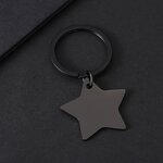 Keychain Factory - Stainless Steel Star Pendant Personalized Engraved Keyring