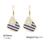 Country Flag Earrings Factory - Waterproof Stainless Steel Enamel Uruguay Flag