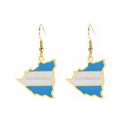 Country Flag Earrings Factory - Waterproof Stainless Steel Enamel Nicaragua Flag
