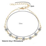 Crystal Anklet Factory - Lady Silver Gold Bling Crystal Zircon Link Chain Summer