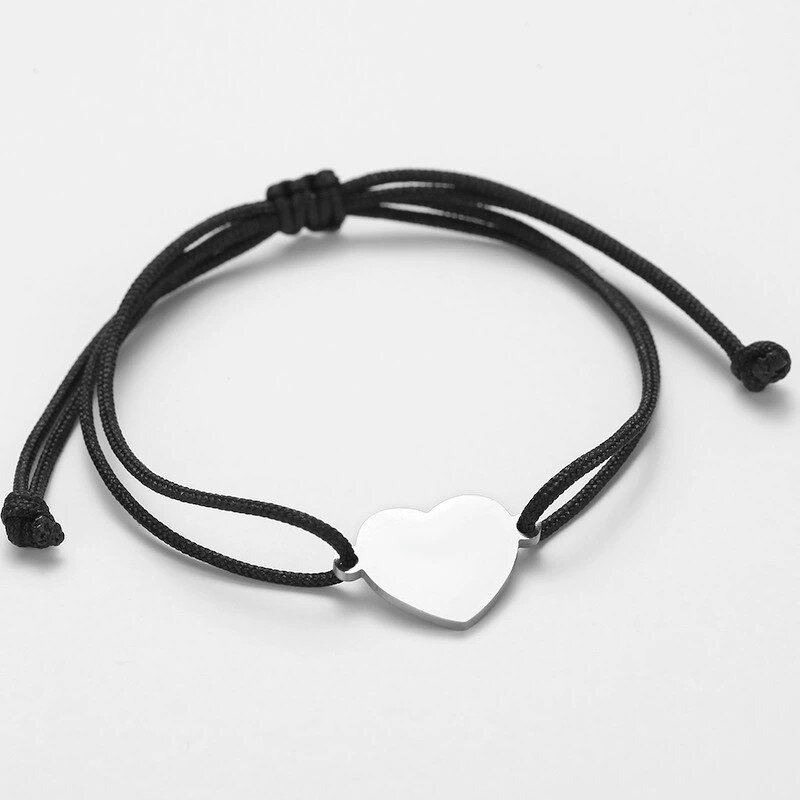 Charm Bracelet Factory - Stainless Steel Engraving Personalized ID Heart Charm