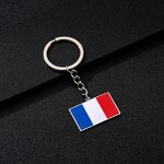 Country Flag Keychain Factory - Stainless Steel Enamel French Republic Flag