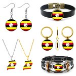 Country Flag Jewelry Set Factory - 80 Models Uganda Flag Map Pendant Key Chain