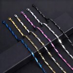 Chain Necklace Factory - 3MM Stainless Steel Geometric Bamboo Hip Hop for Men