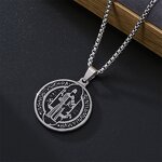Pendant Necklace Factory - 316L Stainless Steel Saint Benedict Yinyang Dragon