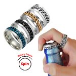 Spinning Ring Factory - 8mm Stainless Steel Cuban Chains Rotating Decompression Relief