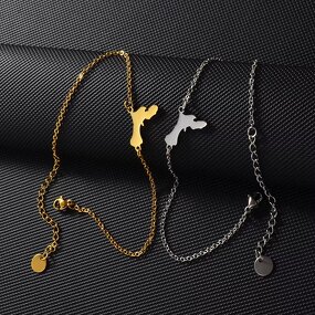 Charm Anklet Factory - Lady Silver 18k Gold Plated Netherlands Antilles Link Chain