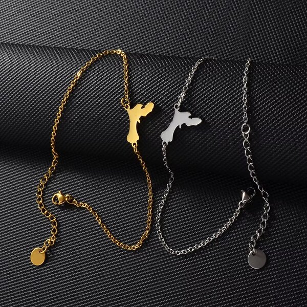 Charm Anklet Factory - Lady Silver 18k Gold Plated Netherlands Antilles Link Chain