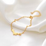Charm Anklet Factory - Lady Silver 18k Gold Plated Netherlands Antilles Link Chain