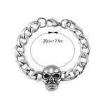 Chain Bracelet Factory - Stainless Steel Cuban Link Punk Skull Cross Charm
