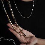 Chain Necklace Factory - 3MM Stainless Steel Geometric Bamboo Hip Hop for Men