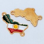 Kurdistan Flag Charm Factory - Gold Plating Enamel Kurdistan Flag Map DIY