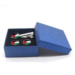 Cufflink Tie Clip Set Factory - Palestine Flag Custom Design Cuff Links Set