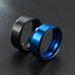 Matte Finish Ring Factory - 8mm Stainless Steel Bevel Edge Brushed Matte Engagement